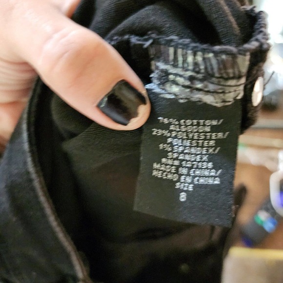 A3 Denim Womens Skinny Jeans Size 8 Black Mid Rise Stretch - Picture 6 of 9